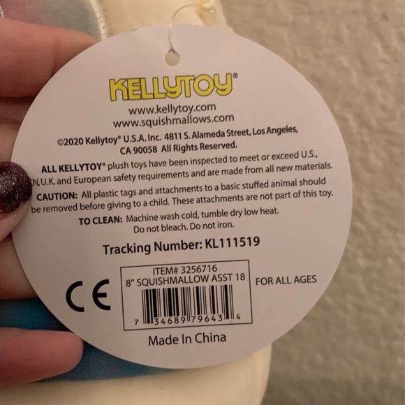 Tie dye Panda squishmallow. 8 inch - Picture 4 of 4